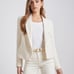 L'AGENCE NWOT Brooke Open-Front Blazer Jacket Size 12 Ecru Cream Ivory