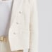 L'AGENCE NWOT Brooke Open-Front Blazer Jacket Size 12 Ecru Cream Ivory