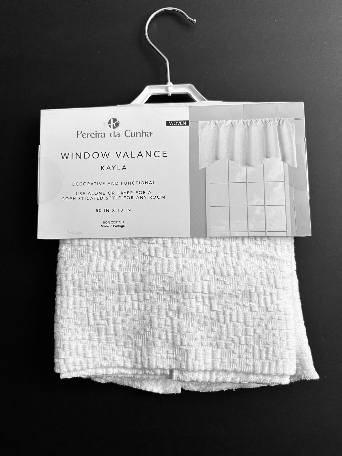 Pereira da Cunha Kayla Window Valance - 100% Cotton - 50” x 18”