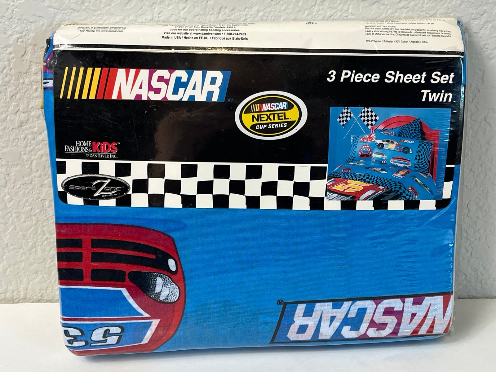 Vintage Dan Rivers Sport Zone NASCAR Twin 3 Piece Sheet Set NEW