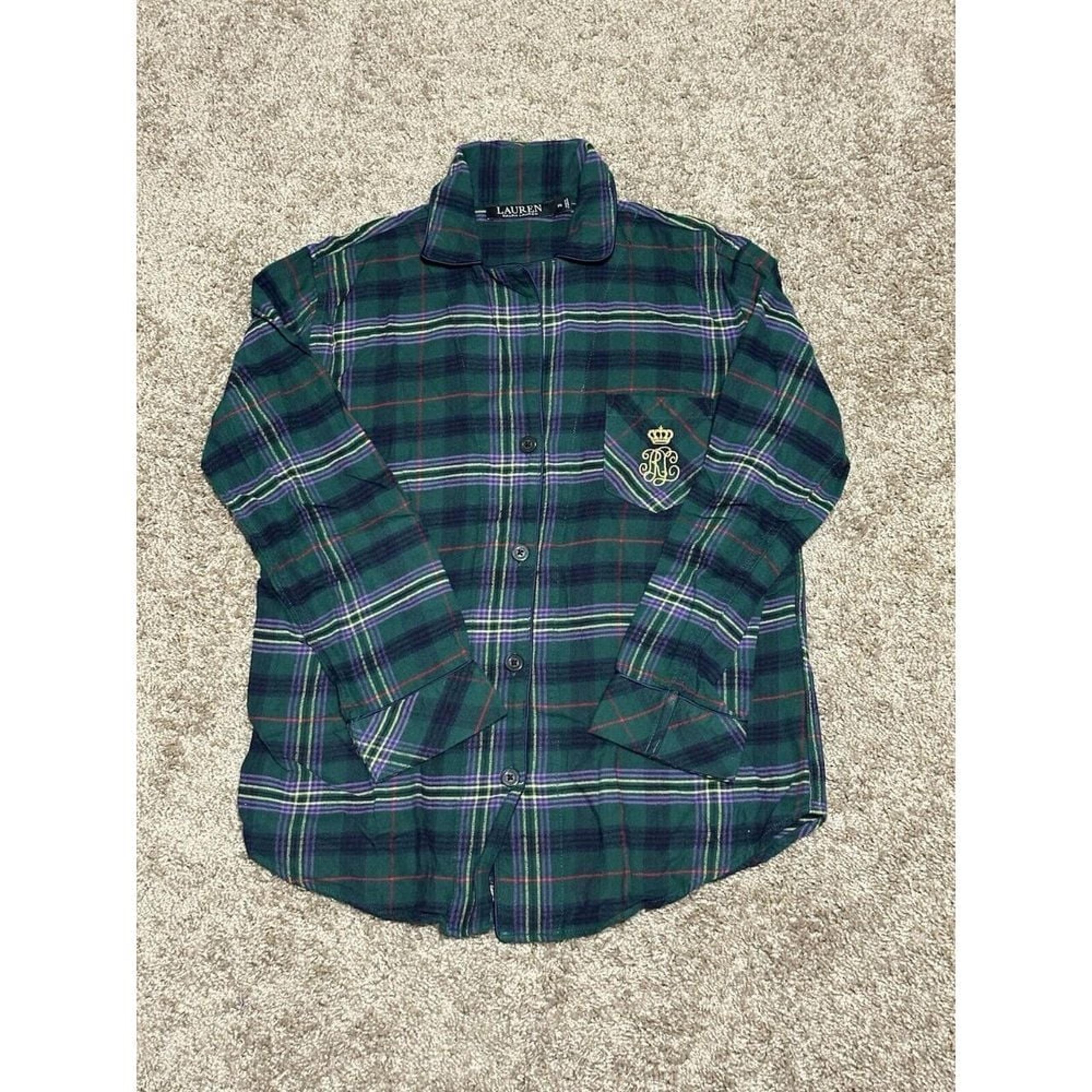 Women's Lauren Ralph Lauren Plaid Pajama Top - Petite Small