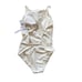 BLEU ROD BEATTIE Belted One Piece Swimsuit Molded Cups Sweetheart Neck White 10