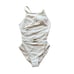 BLEU ROD BEATTIE Belted One Piece Swimsuit Molded Cups Sweetheart Neck White 10