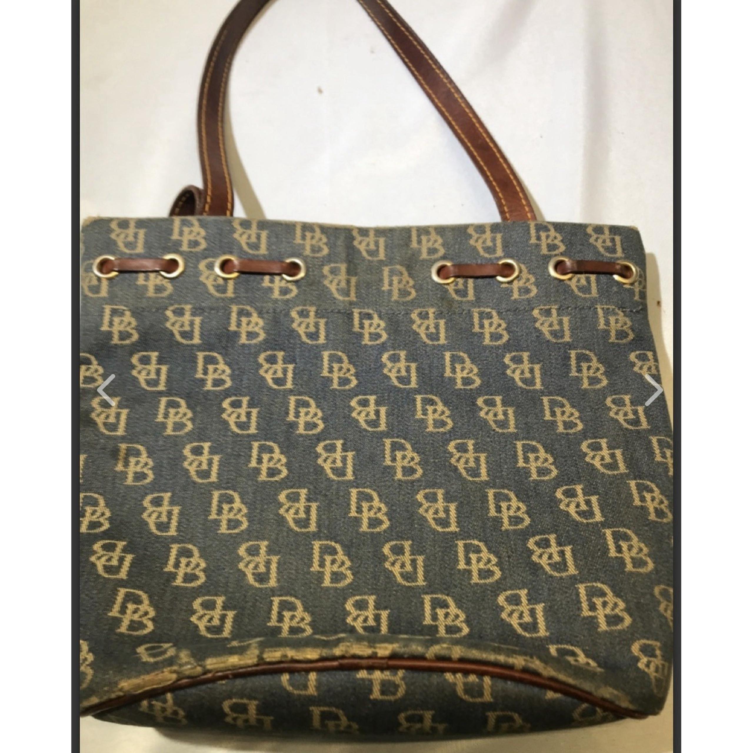Dooney & Bourke Purse Tassel Bucket Bag Leather Trim