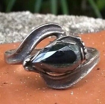 Vintage Bell Trading Post Sterling Silver Hematite Ring Size 8