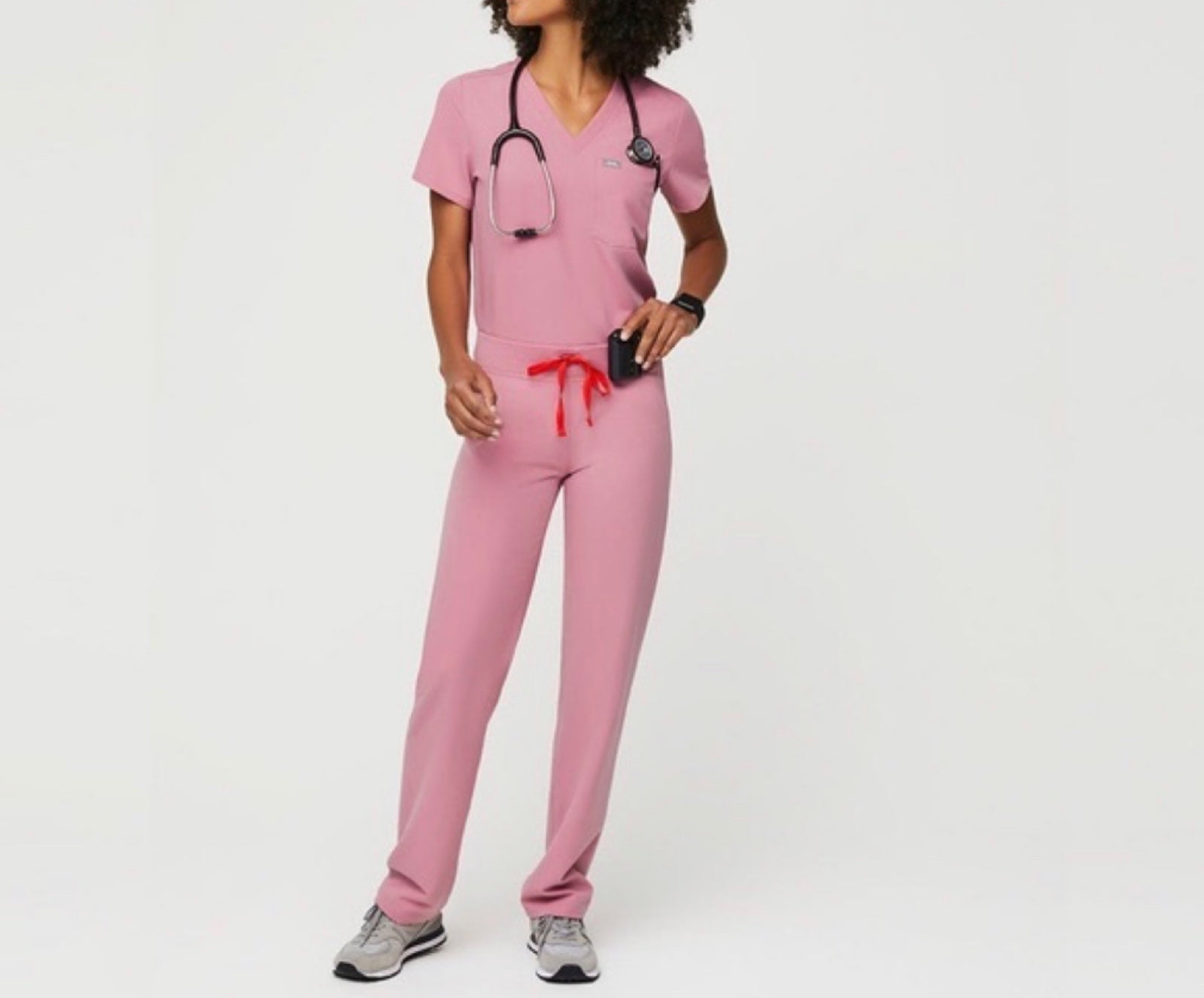 Chalk pink figs jogger scrub and top set