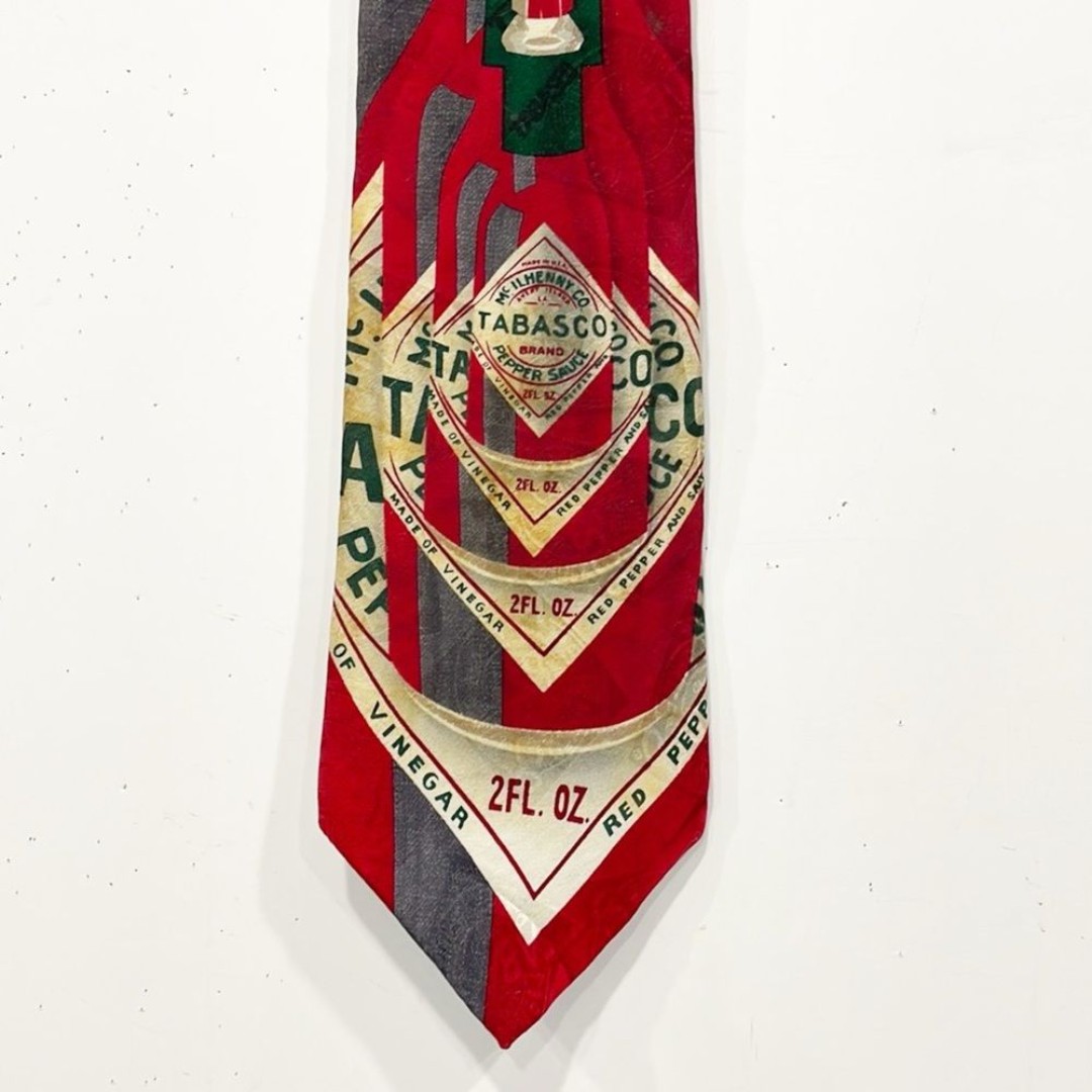 Tabasco Men Tie Colorful Golf Tabasco Sauce 100% Silk USA Vintage Collectible