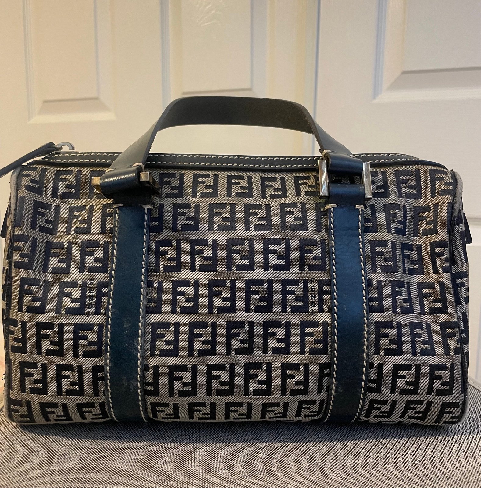 Fendi zucchino forever bauletto boston bag