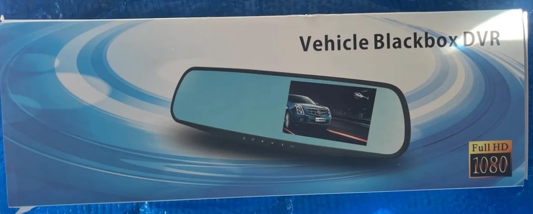 Vehicle Blackbox DVR (Full HD 1080) Rearview Mirror Dual Channel Recorder