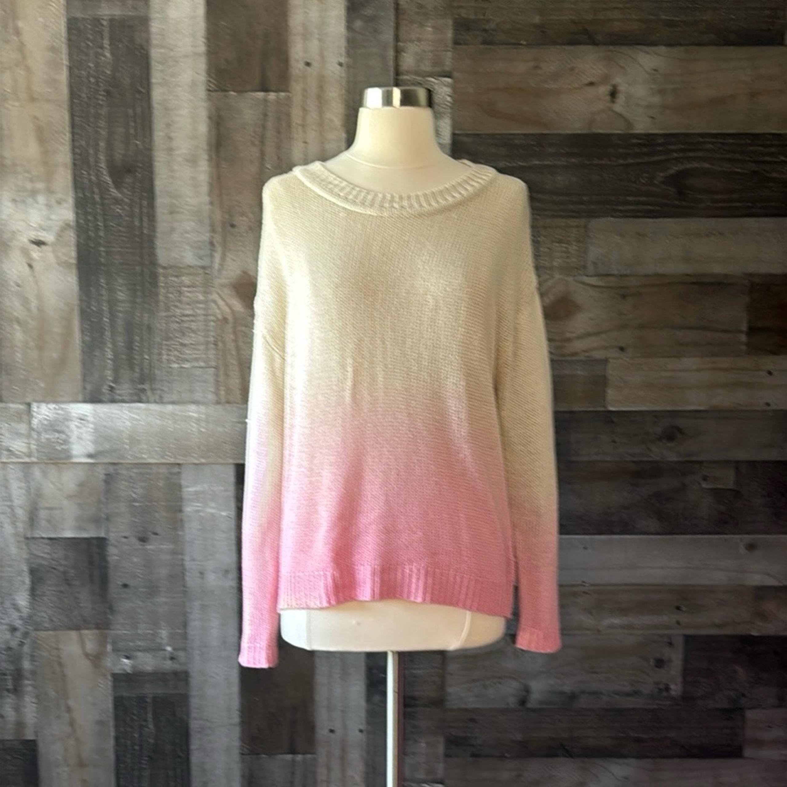 MinkPink dip dye ombré sweater small cream pink boho neutral pastel Barbie