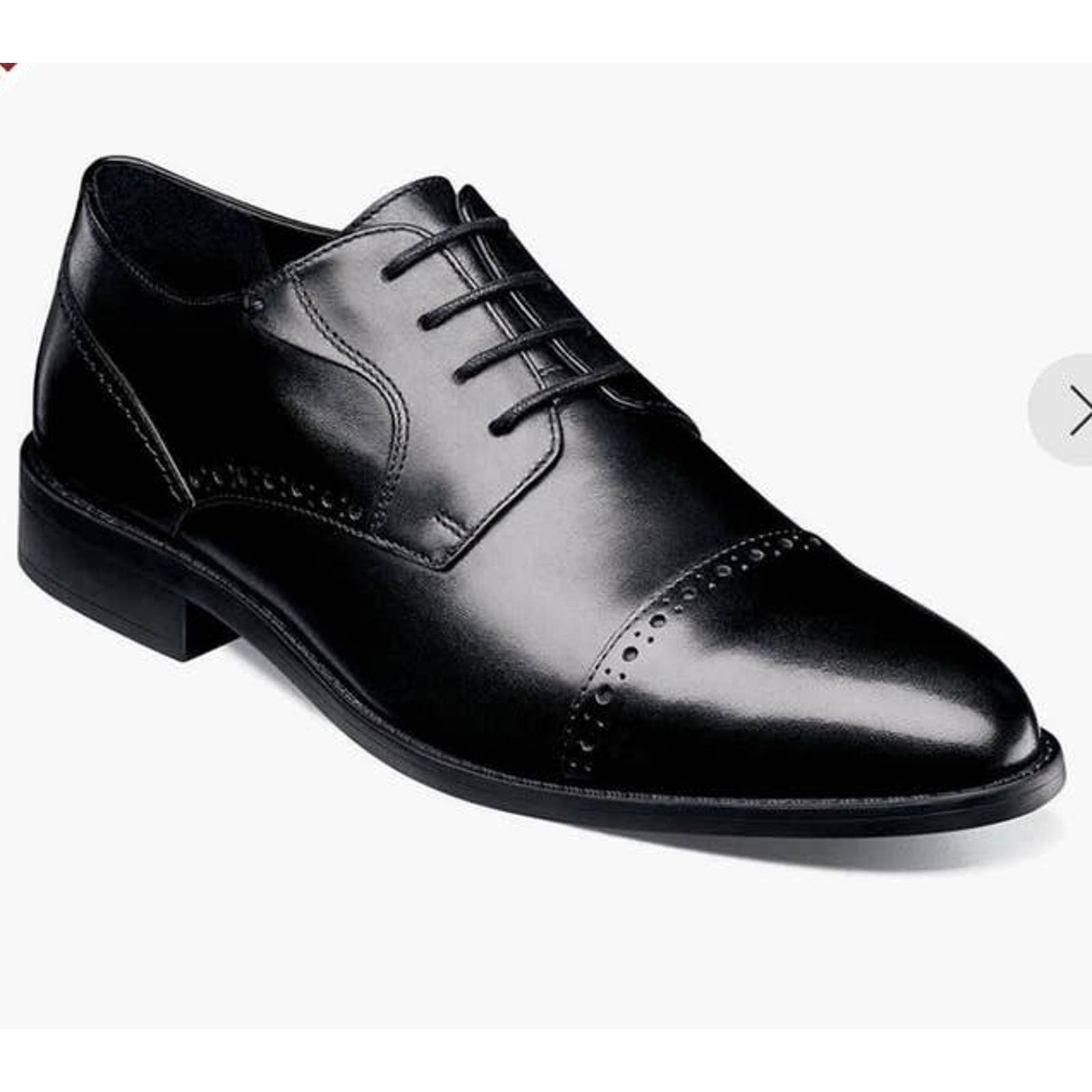 NWOB Stacy Adams Barnett cap toe oxford black dress shoes