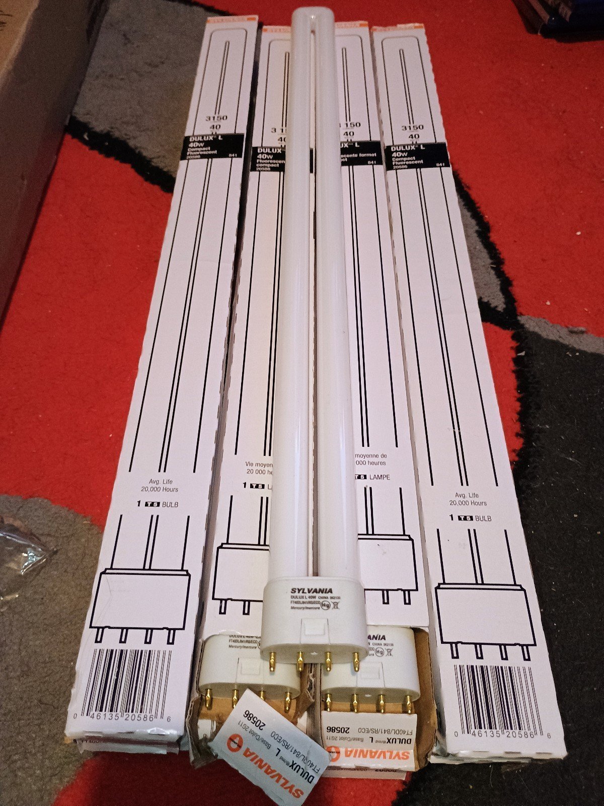 Lot of 9 Sylvania 20586 DULUX Fluorescent Light Bulbs, Cool White Twin-Tube 40W