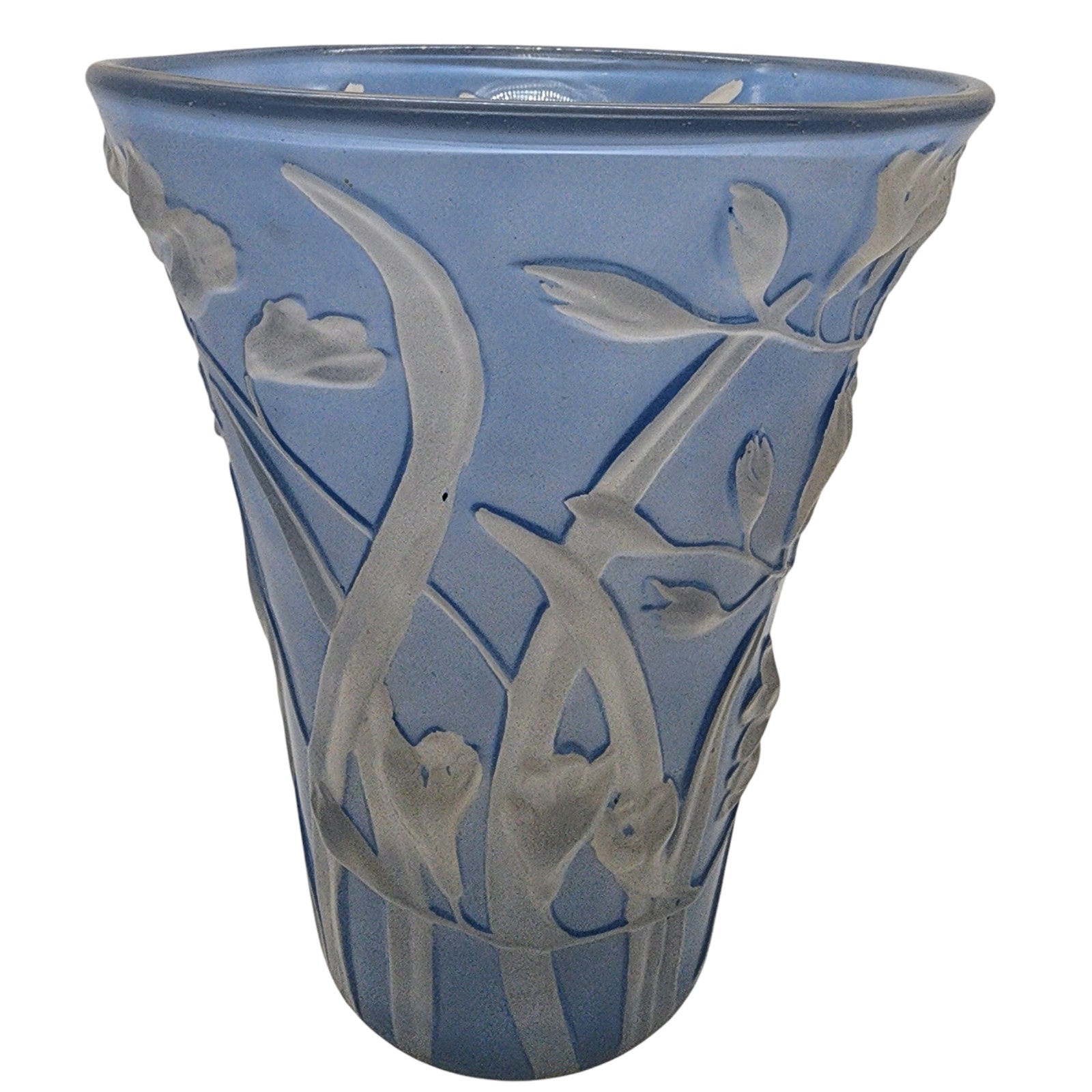Phoenix Blue/Brown Shadow Bluebell Flared Vase 7 Tall