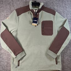 JETTY Mens Pines Fleece Mock Neck Pullover Jacket Green Surf Beach Sz L NEW 89