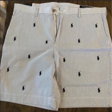 Polo Ralph Lauren Men's Classic Fit Striped Embroidered Pony Shorts