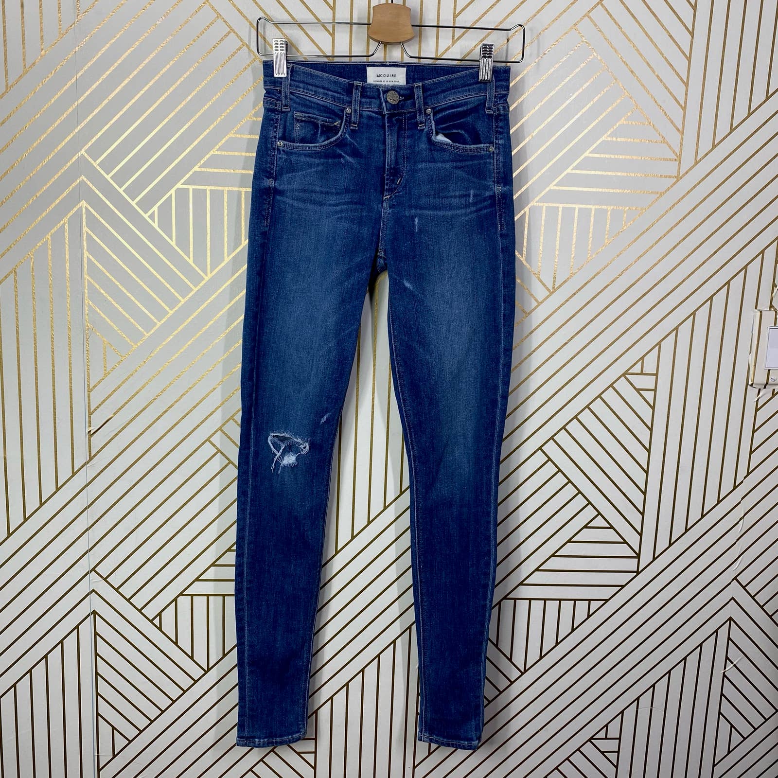 MCGUIRE 185B Skinny Distressed Denim Jeans