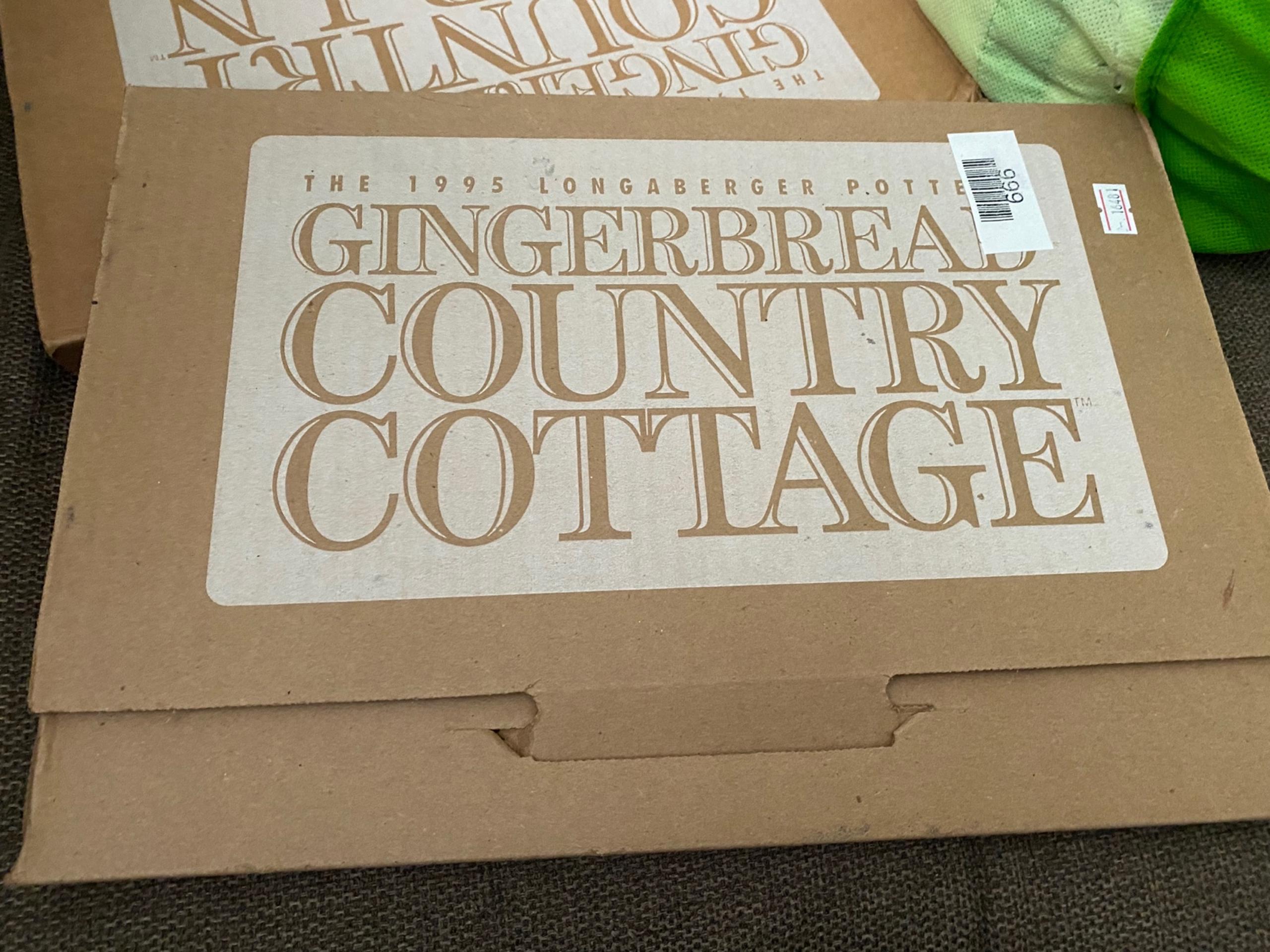 Longaberger Pottery Gingerbread Country Cottage Original Box Instructions 1995