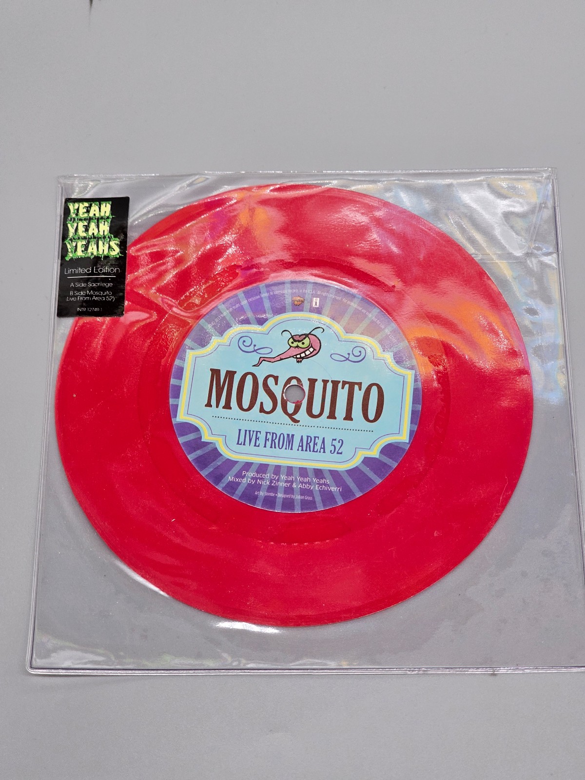 YEAH YEAH YEAHS - Sacrilege Mosquito - 2-track 7 45 VINYL - Limited Edition RED