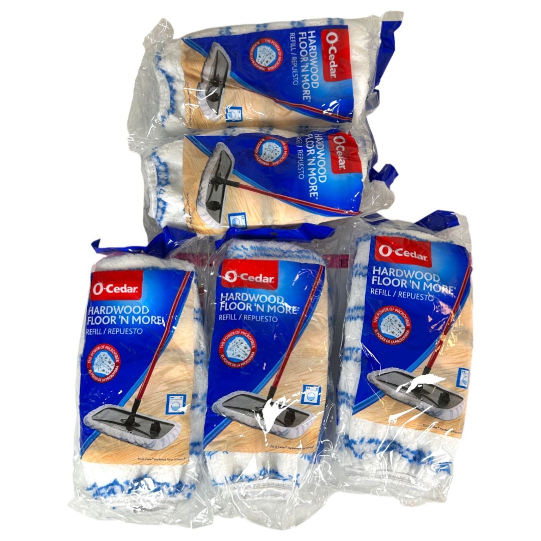 O-Cedar Hardwood Floor 'N More Mop Refill NEW Lot of 5