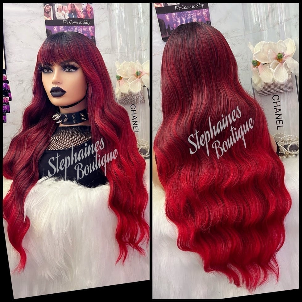 Human Hair Blended Bang Wig