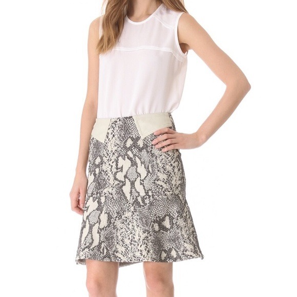 Yigal Azrouel Snakeskin Peplum Skirt