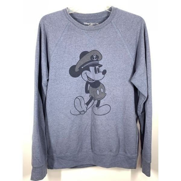 Disney Women's Mickey Mouse Crew Neck Pullover Sweatshirt Gray Size Small