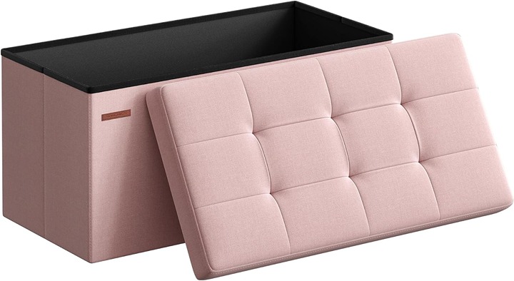30 Inches Folding Storage Ottoman Bench, Storage Chest, Foot Rest Stool