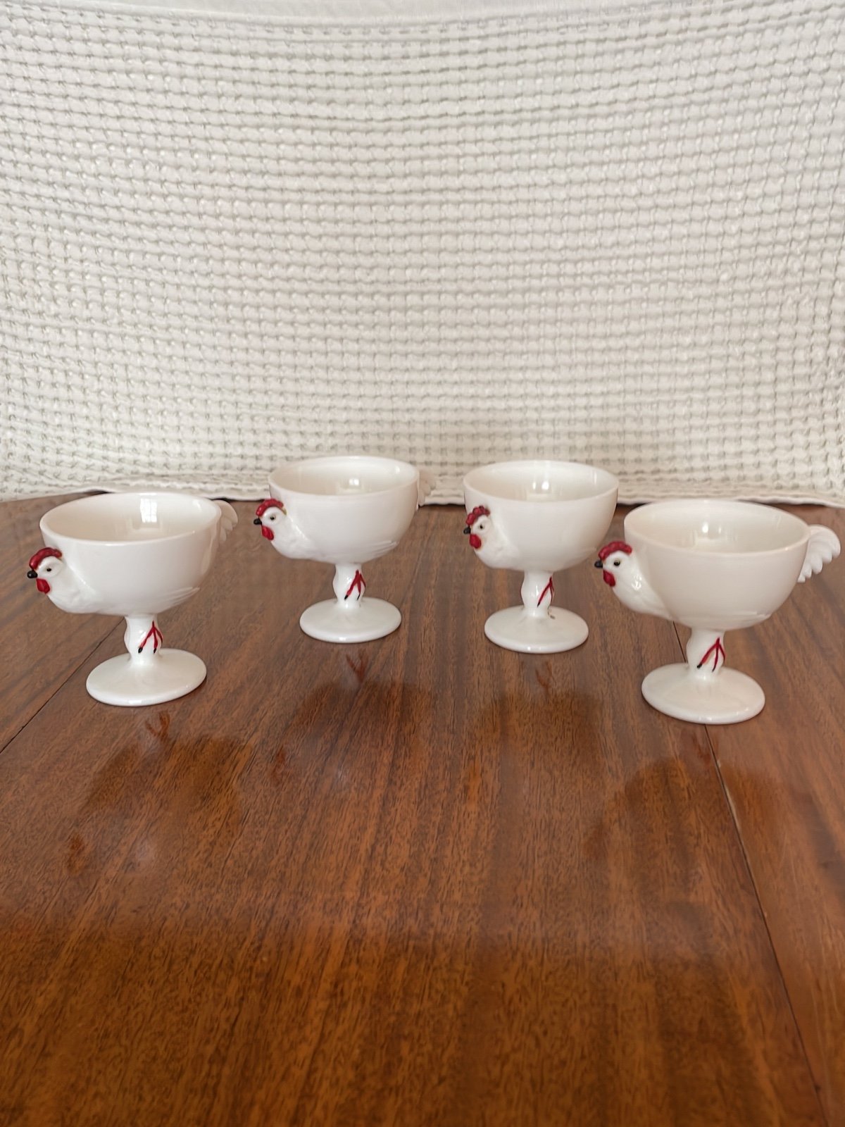 Westmorland Milk Glass Hen Egg Cups 4 Piece Set
