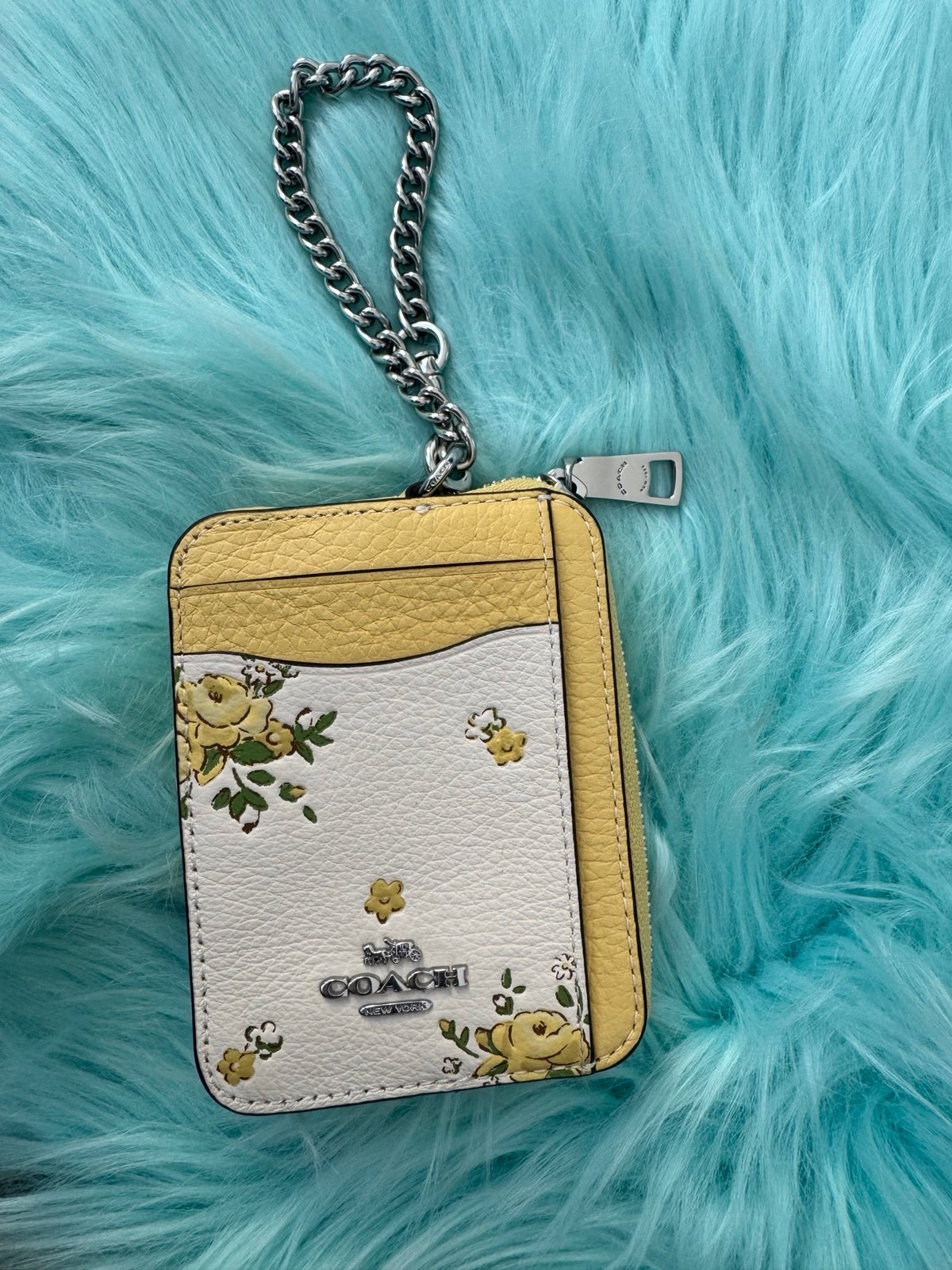 Coach zip case with chain