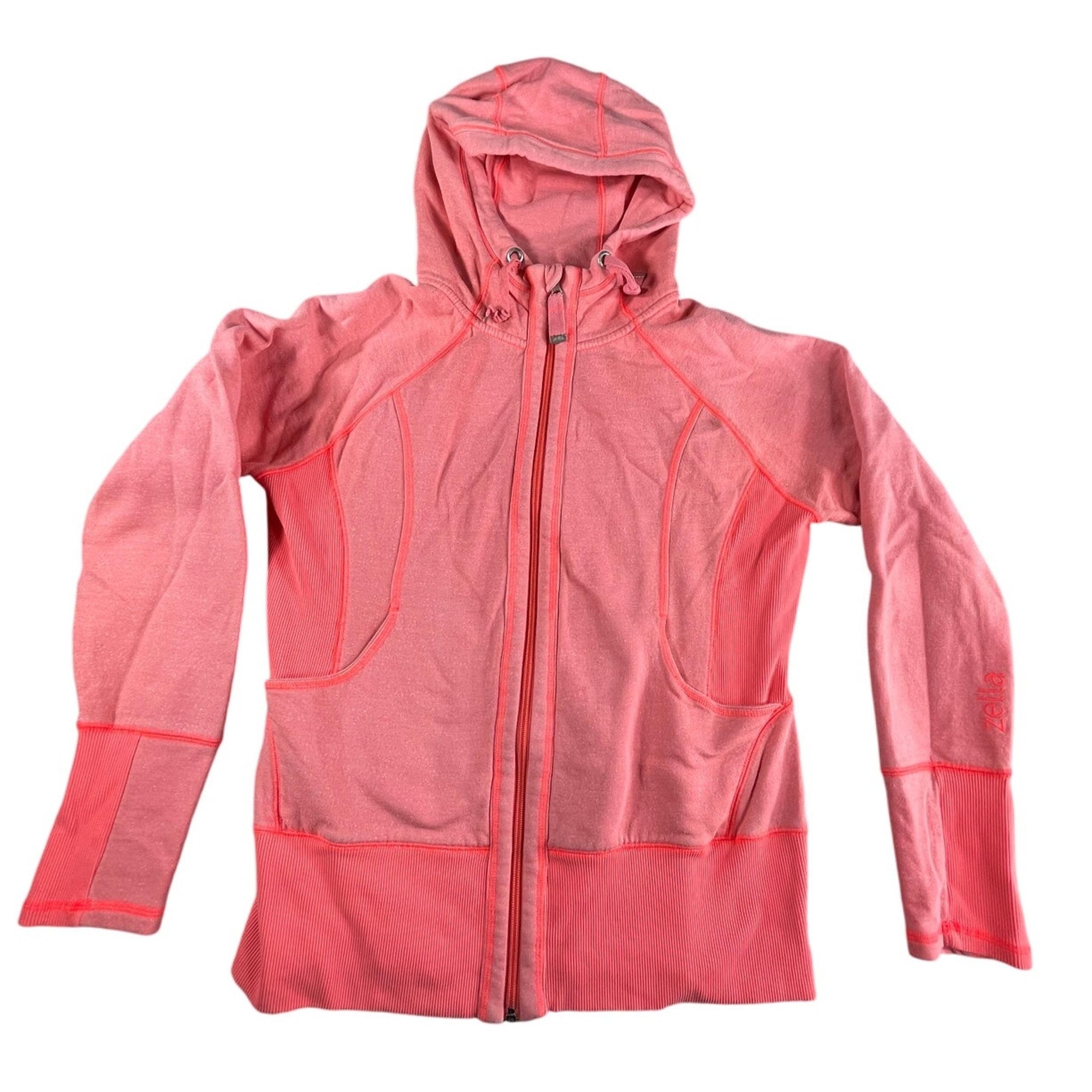 Zella Jacket Womens XL Pink Full Zip Hoodie Athletic Running Jogging Thumbholes
