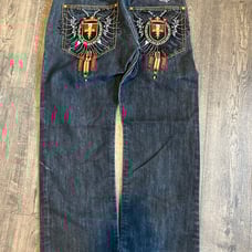 Baggy embroidery jeans