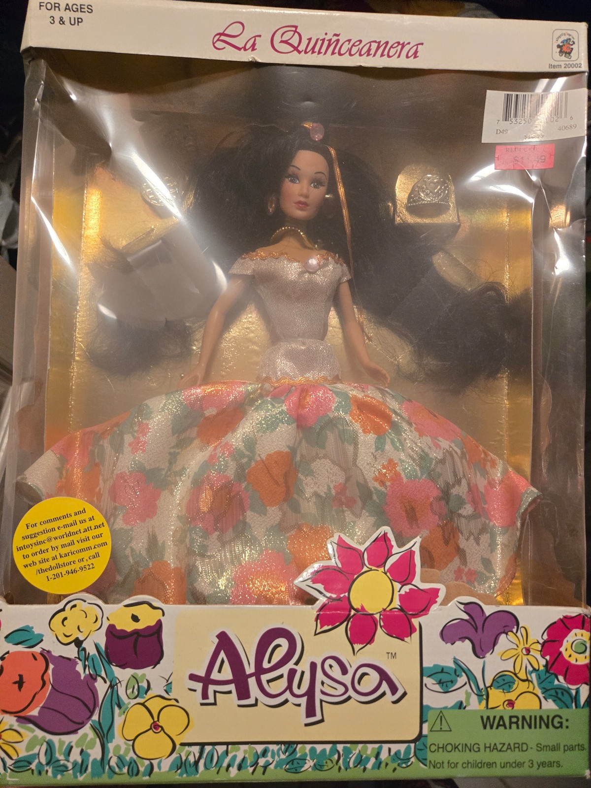 Vintage La quinceanera Floral Dress Doll