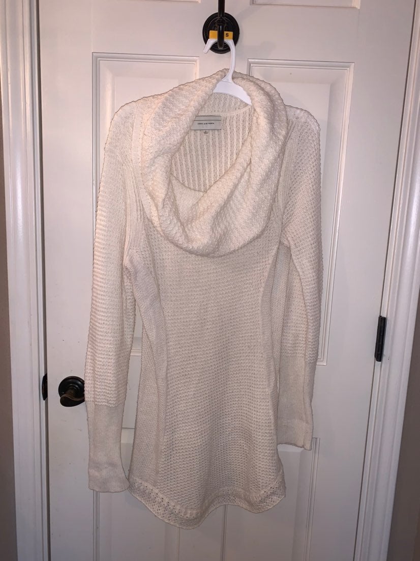 anthropologie off white long sweater