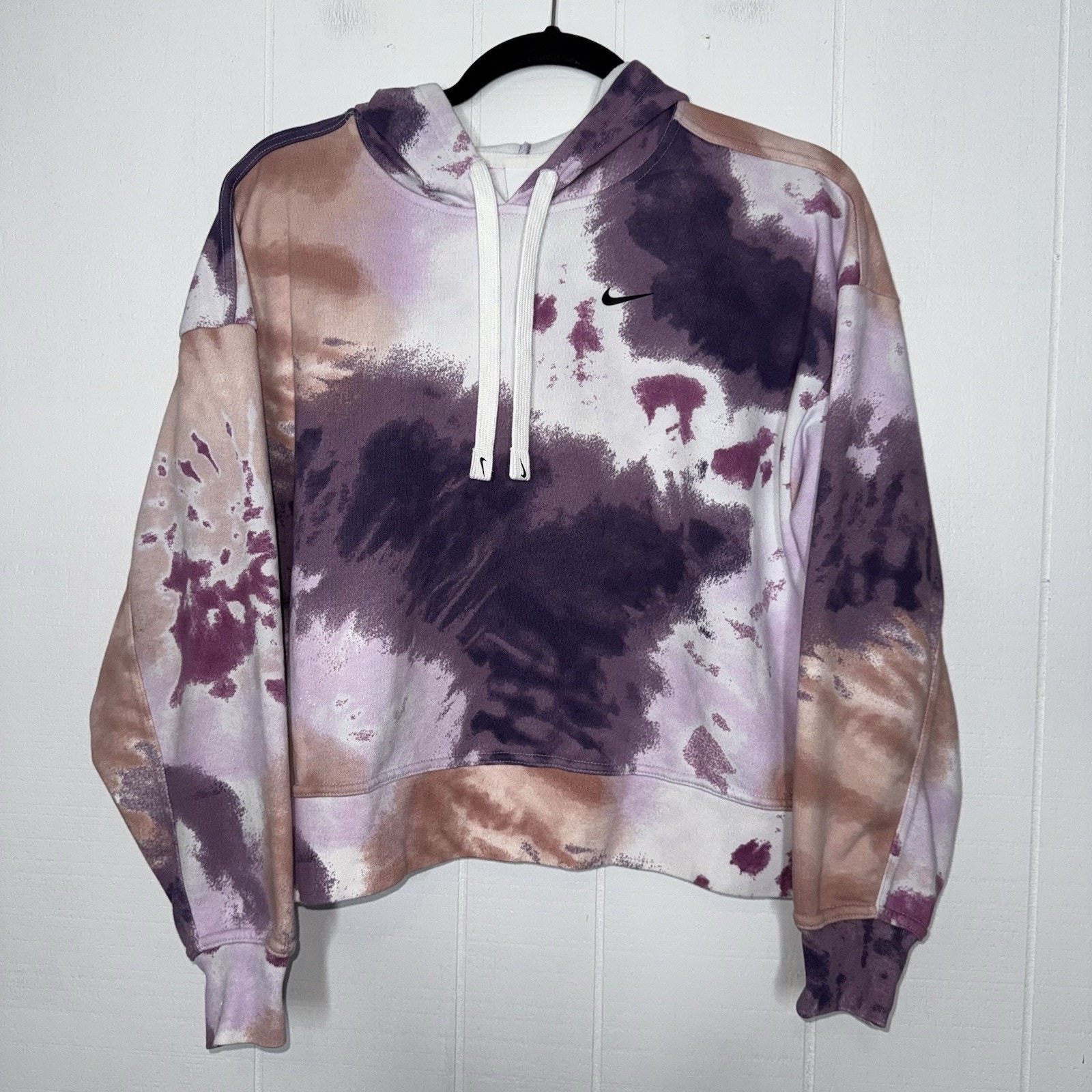 Nike Training Women’s Dri-FIT Fleece Tie Dye Hoodie Purple Size Small