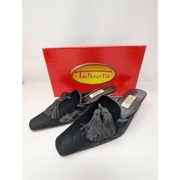 NEW TALBOTS LEATHER TASSEL BLACK SHOES