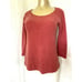 Calypso St. Barth Cashmere Sweater Coral Pink Ribbed Knit Scoop Neck 3/4 Sleeve