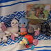 Vintage 1998 Precious Moments Enesco Fun Club Box & 6 Plush Stuffed Animals GUC