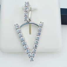 925 Sterling Silver Cubic Zirconia Initial Pendant, UU1P6A6188