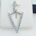 925 Sterling Silver Cubic Zirconia Initial Pendant, UU1P6A6188