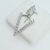 925 Sterling Silver Cubic Zirconia Initial Pendant, UU1P6A6188