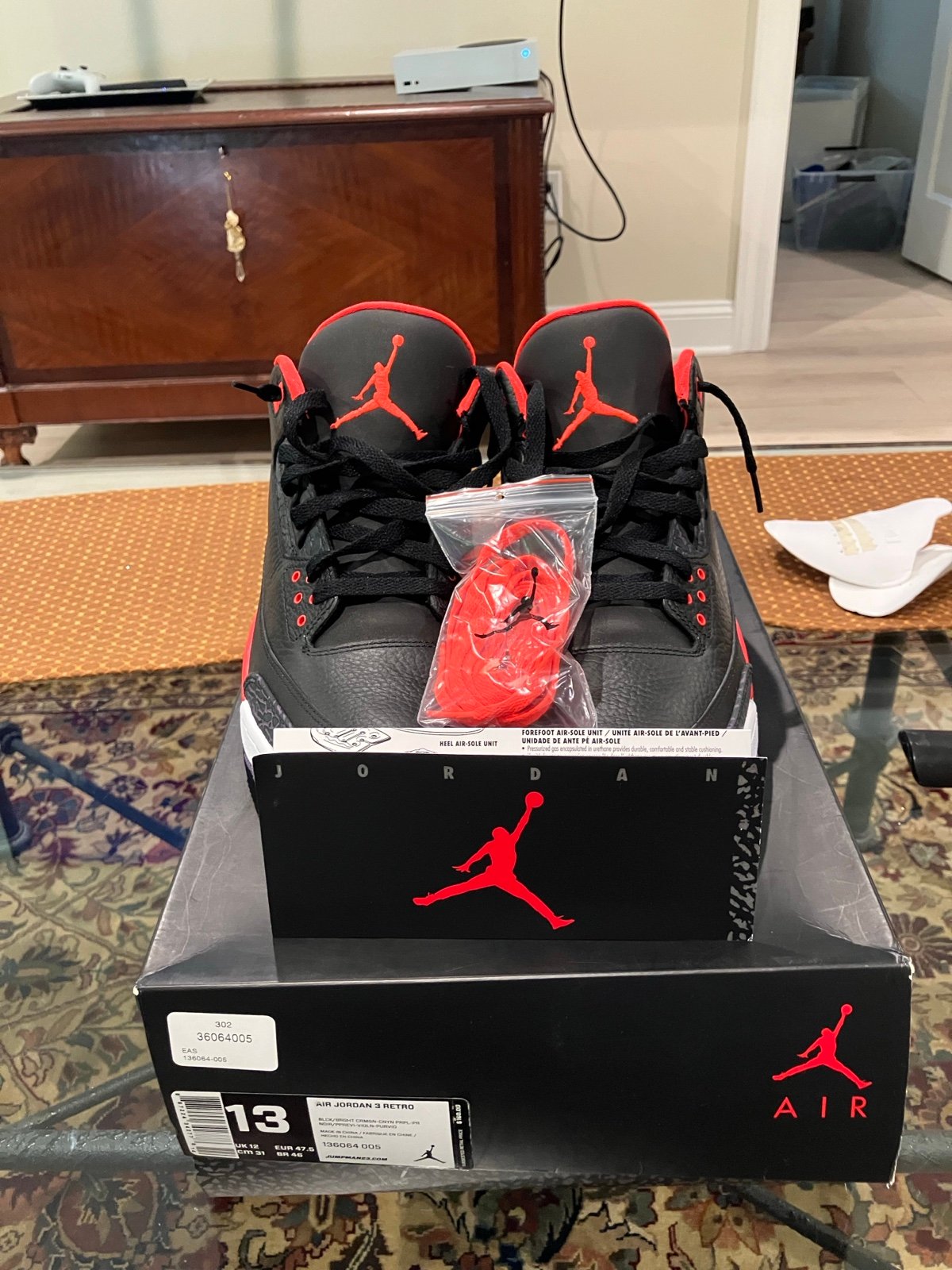 Air Jordan Retro 3 - Crimson - 2013 Release - Size 13