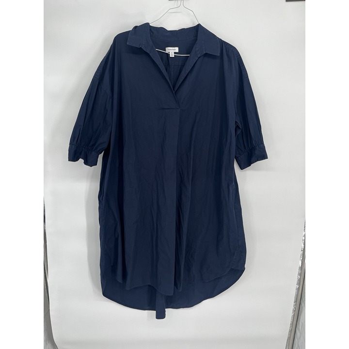 Nordstrom High-Low Poplin Blue Shirtdress Lagenlook Minimalist Womens 2X