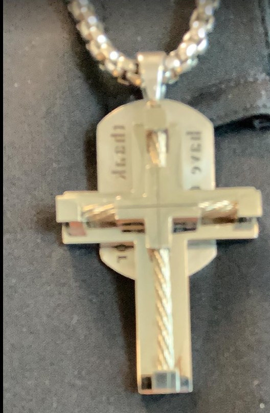 YL Men's Cross Necklace 316L Stainless Steel Large Jesus Christ Pendant Gold