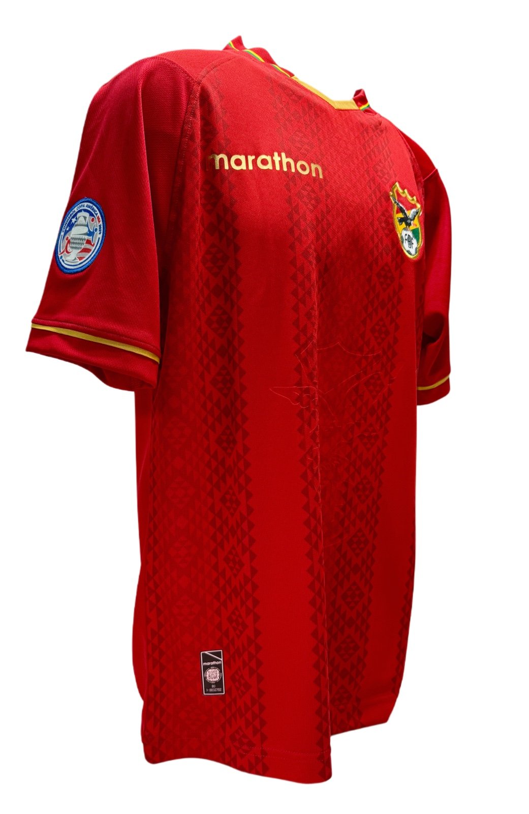 Bolivia National Team Soccer Jersey Alternative Red Gold 2024 Copa America sizeL