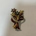 Vintage Signed Monet Multi-color Rhinestone Enamel Flower Brooch, women's brooch