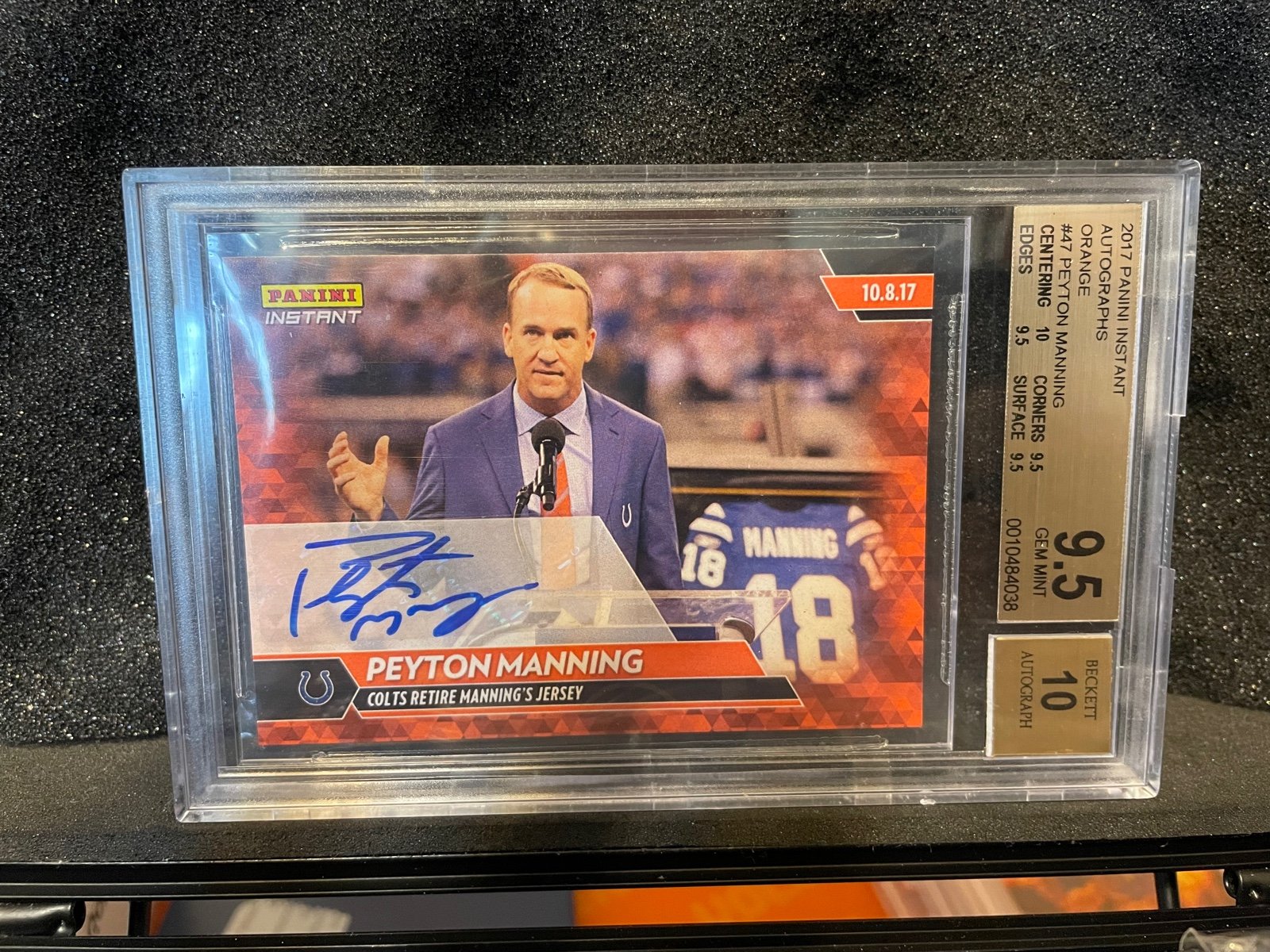 2017 Peyton manning instant reply auto! Bgs 9.5 /5