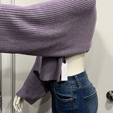 ASTR THE LABEL Cropped Open-back Oversized Sweater, Lilac Size Med. NWT!