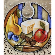 Set of 4 Joie Ceramic Wine Art Party Appetizer Hors-d'oeuvres & Wine Plates