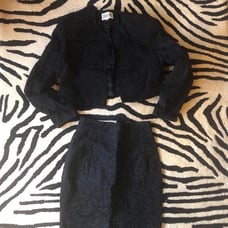 MAXiMA Embroidered Suede Bolero & Skirt