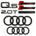 Audi Q5 Emblem Gloss Black Rings Rear Quattro 2.0T Sline 2013-2020 Combo Set
